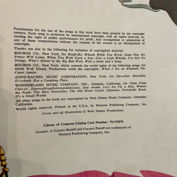 Sold Vintage Walt Disney Music Song Book. Lyrics and note music. Hardback. Fair. - Picture 5 of 15